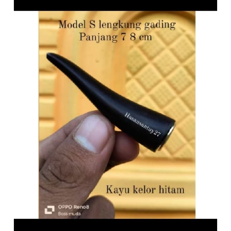 Once pipa cangklong kayu kelor hitam mini lengkung