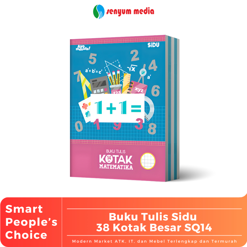 

Buku Tulis Sinar Dunia SIDU Kotak Besar SQ14 38 Lembar (1 Pack Isi 10 Buku) (S:PAK)