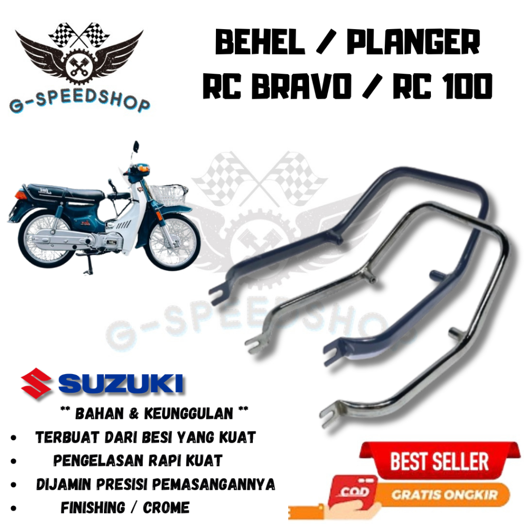 Planger / Behel Belakang Suzuki RC 100 Bravo/Bracket Behel Begel Planger Suzuki RC 100 Bravo Chrome