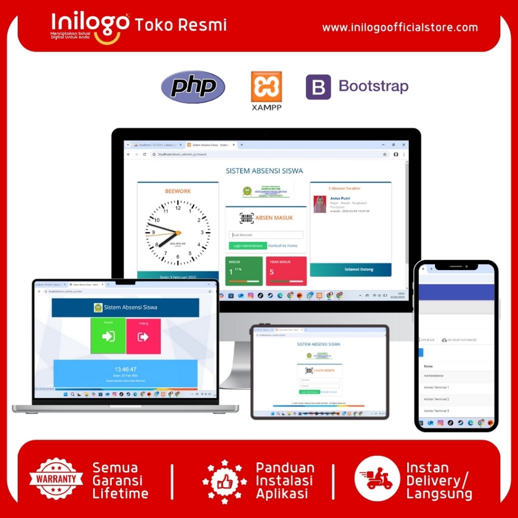 Aplikasi absensi Siswa menggunakan Barcode Berbasis PHP native