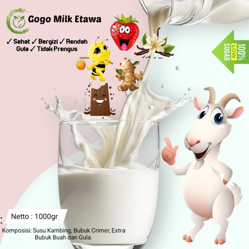

Susu Kambing Etawa Dengan Bubuk Crimer Dan Extra Rasa Buah