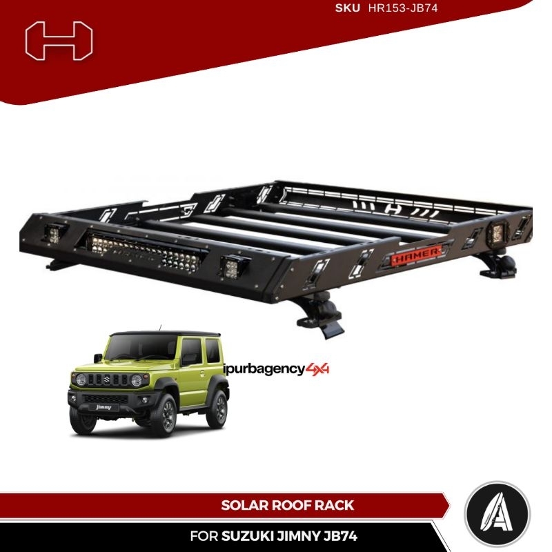 HAMER4X4 SOLAR SERIES ROOF RACK + CROSS BAR SET SUZUKI JIMNY JB74 — HR153-JB74
