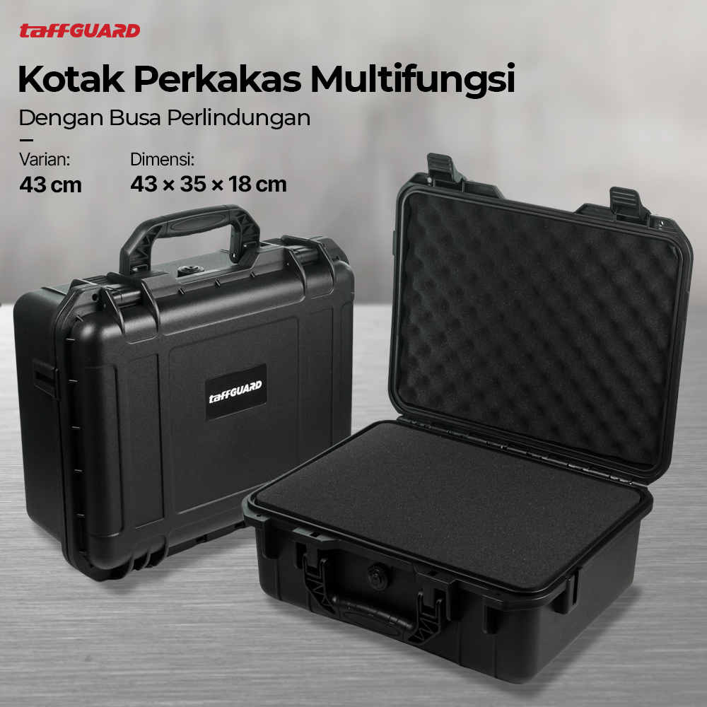 kotak perkakas Tool Box + Busa Case Waterproof Hard Kotak Custom Penyimpanan Alat Perkakas Power Too