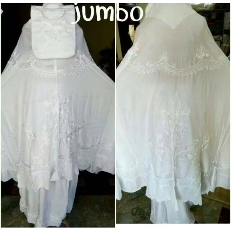 Mukena Bordir jumbo Renda Kornelli dan mukena terusan