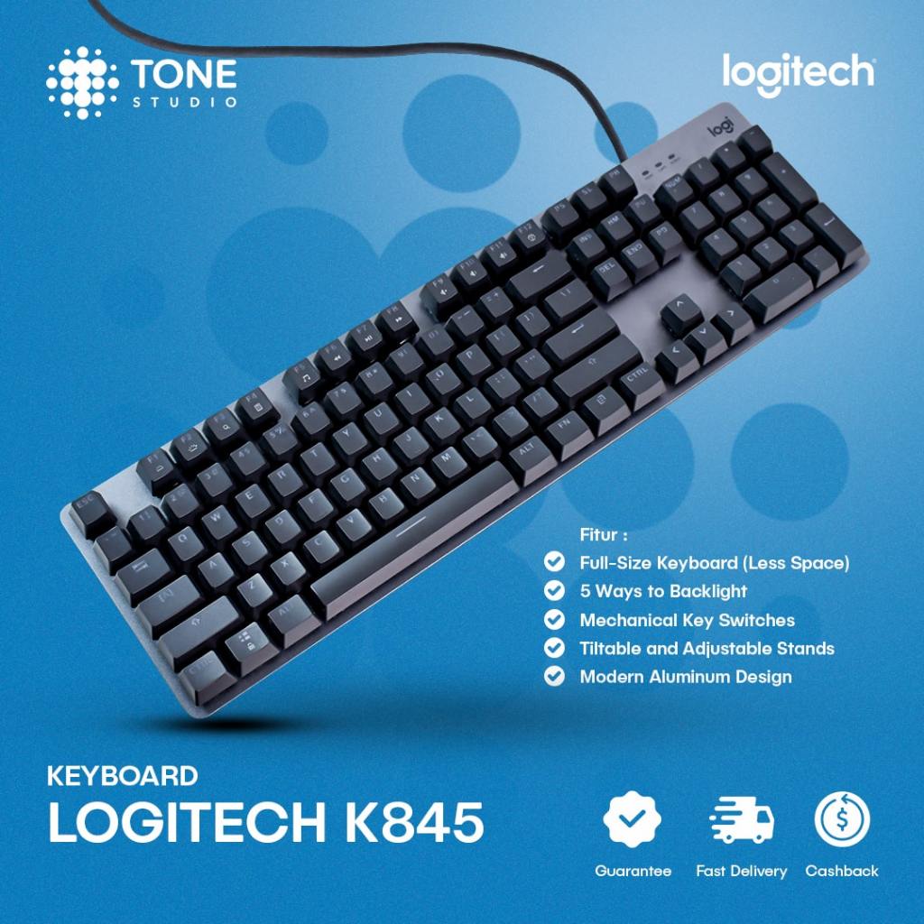 Logitech K845 Keyboard Mekanis Terang Penuh Silver