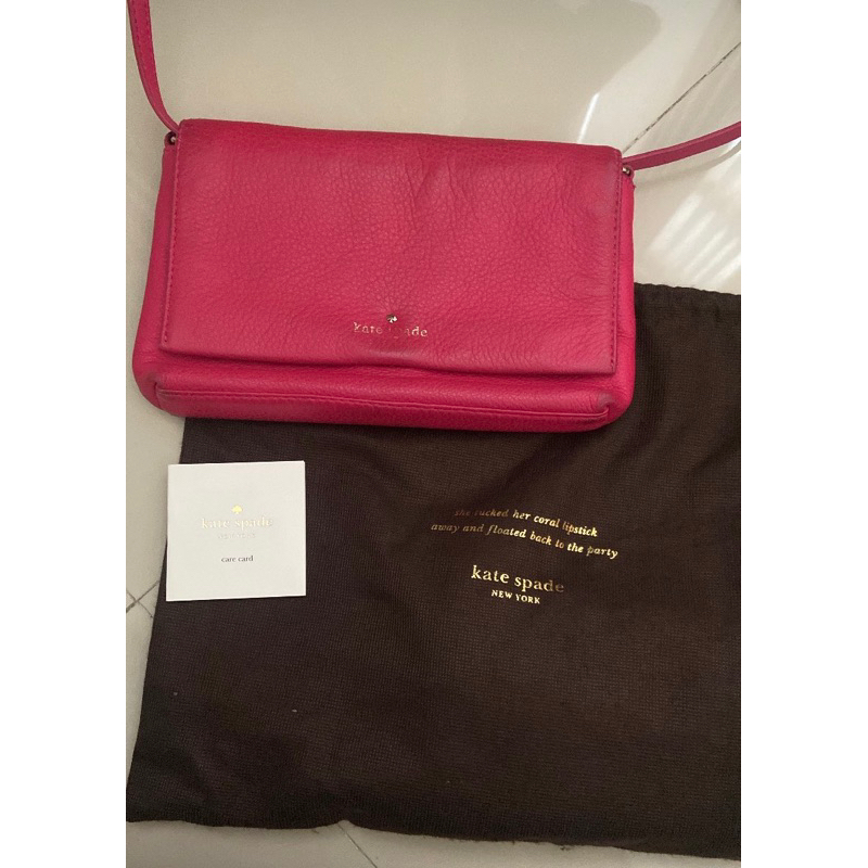 tas kate spade fuschia preloved authentic