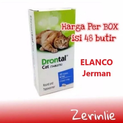 Drontal Cat 1 BOX isi 48 tab / obat cacing kucing