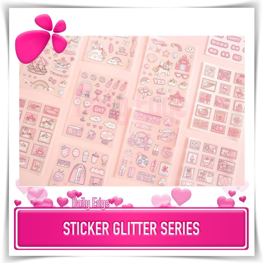 

Sticker Glitter Series Sticker Scrapbook Notebook Journaling Laptop Diary Harian