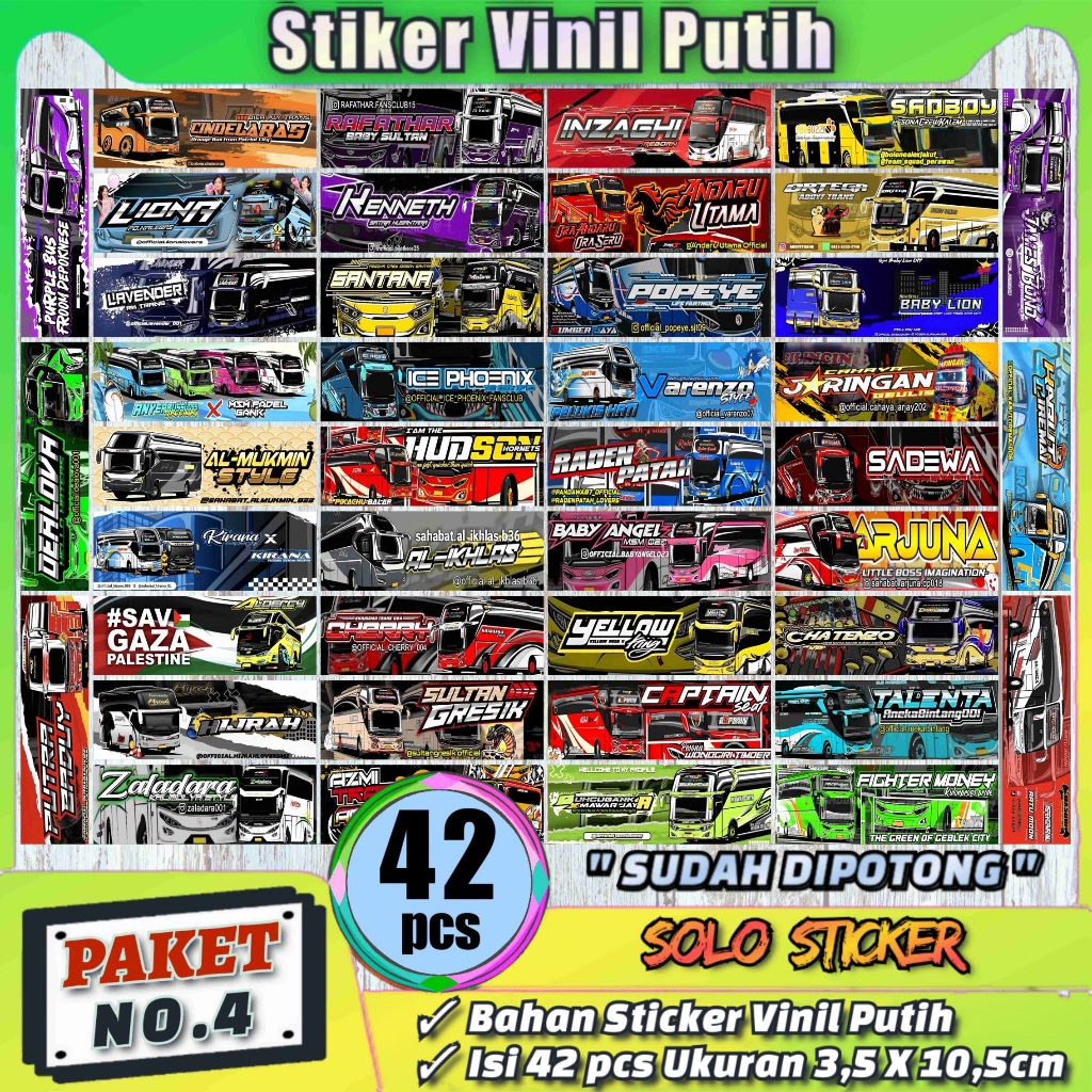 

Stiker Bus Panjang Bahan Vinyl Putih Sticker Bis Isi 42pc SUDAH DIPOTONG