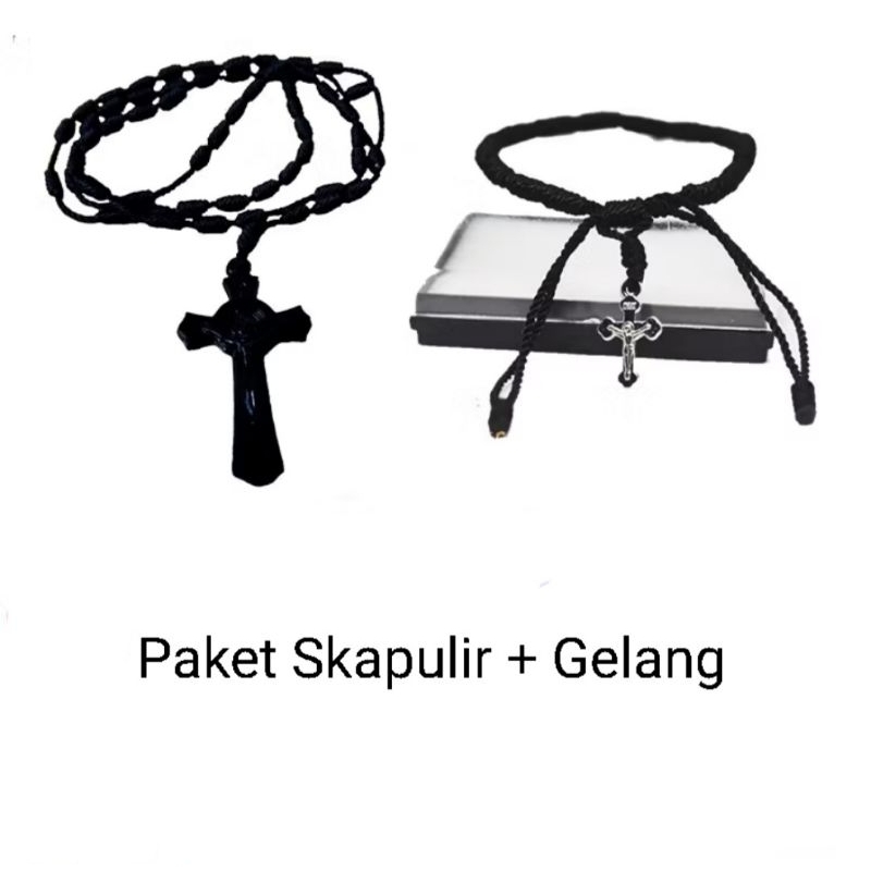 SG1 PAKET SKAPULIR + GELANG SALIB ROHANI KATOLIK