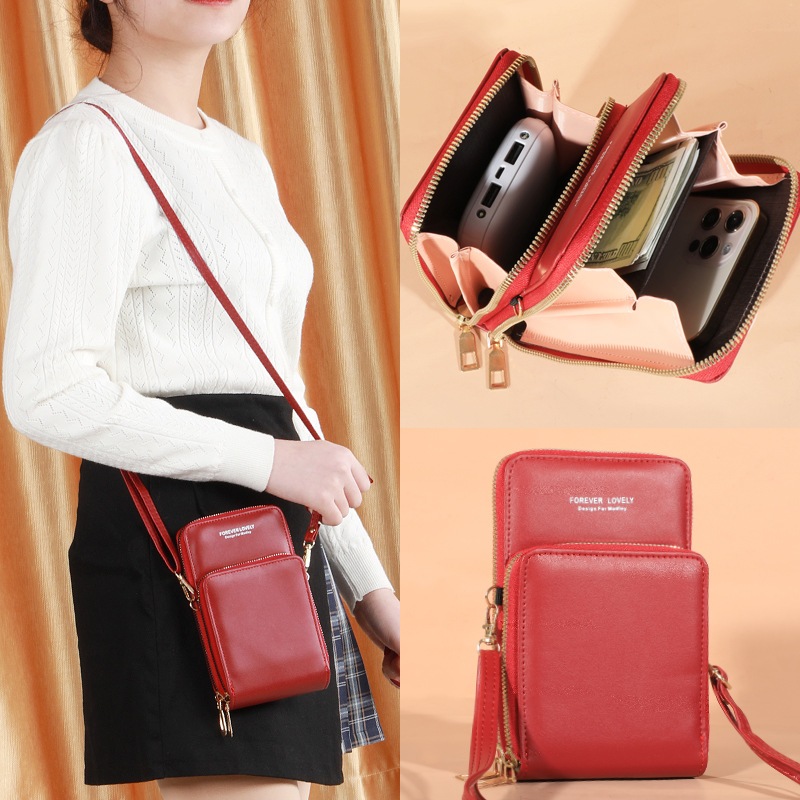 Dompet Hp Wanita Import Belakang Transparan Forever Lovely Sling Bag Import