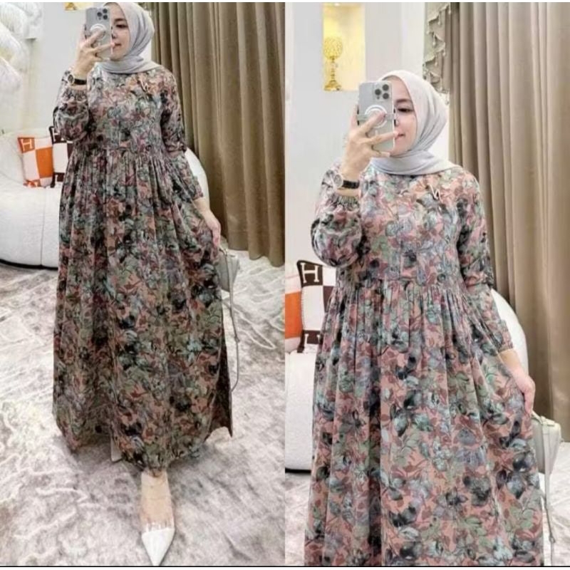 midi dress rayon busui casual