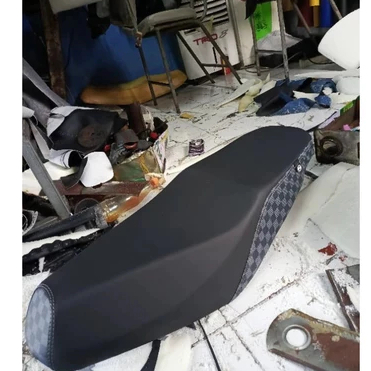Jok Motor Beat Kombinasi Motif Catur + Mbtech - Jok Motor beat carbon catur