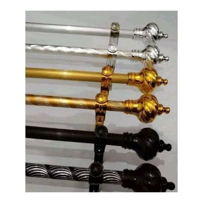 Batang Gorden / Besi Gorden / Tiang Gorden / Gold/Emas / Jenis Ulir dan garis,100cm