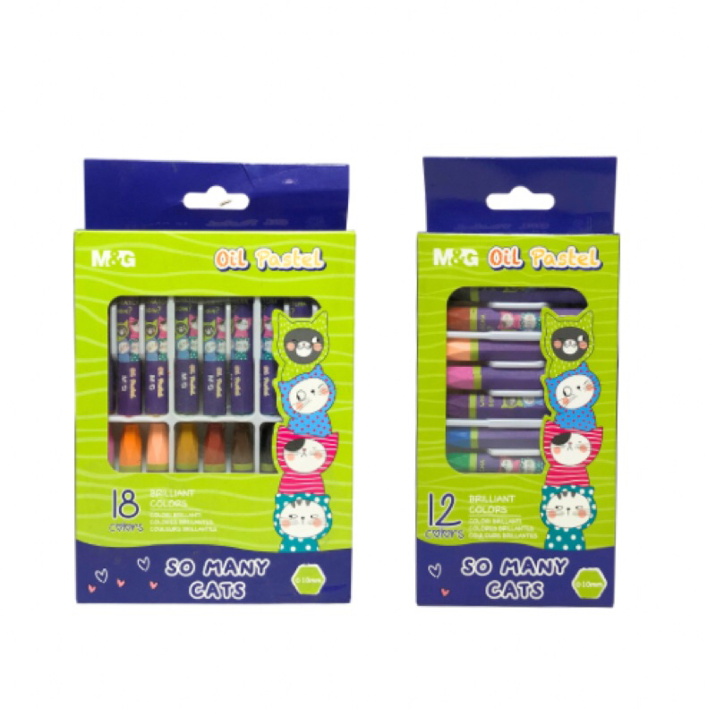 

Oil Pastel M&G So Many Cat 12 & 18 Warna #AGM900B8 #AGM900B9 Krayon Pewarna Silky Colour Crayon Motif Kucing