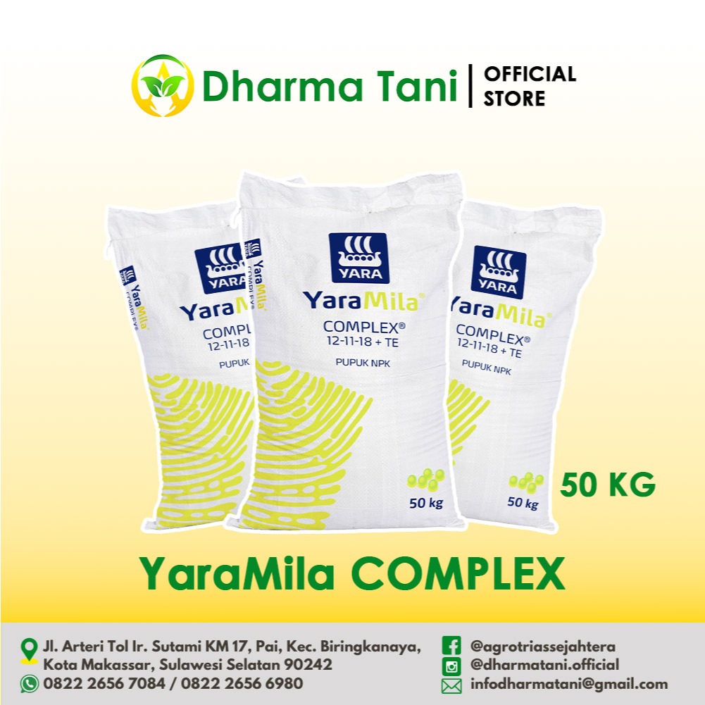 Pupuk NPK YaraMila COMPLEX 12-11-18(S)+3MgO+8S+TE kemasan 50 kg