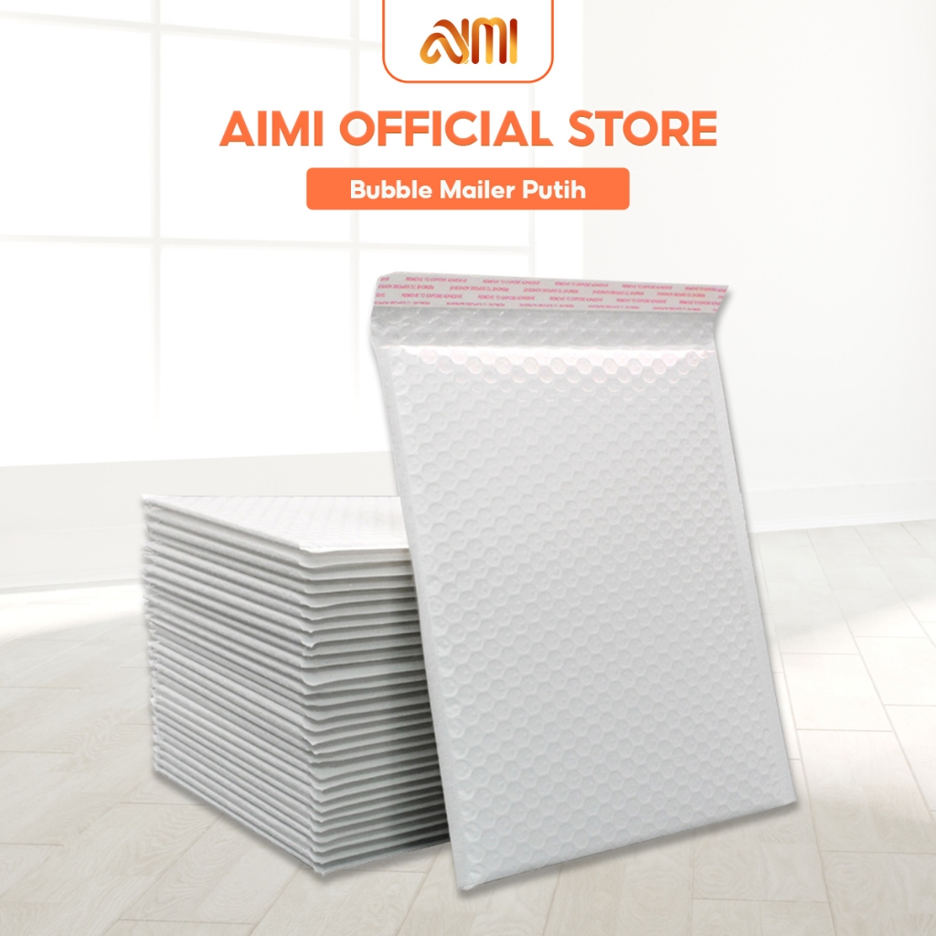 

Aimiofficial Plastik Bubblemailer Premium Tebal Tahan Air Amplop Bubble Packing Warna Putih Isi25pcs