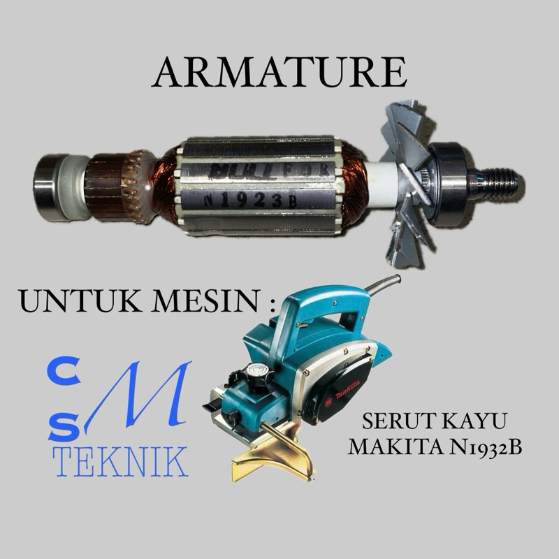 ARMATURE ANGKER MESIN PLANNER MAKITA N1923B BULL ANGKER MESIN SERUT KAYU MAKITA N1923B MERK BULL