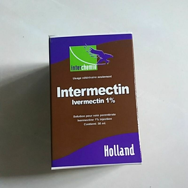 Intermectin 50 ml Holland, Ivermectin 1% Original obat cacing kutu tungai caplak parasit pada hewan 