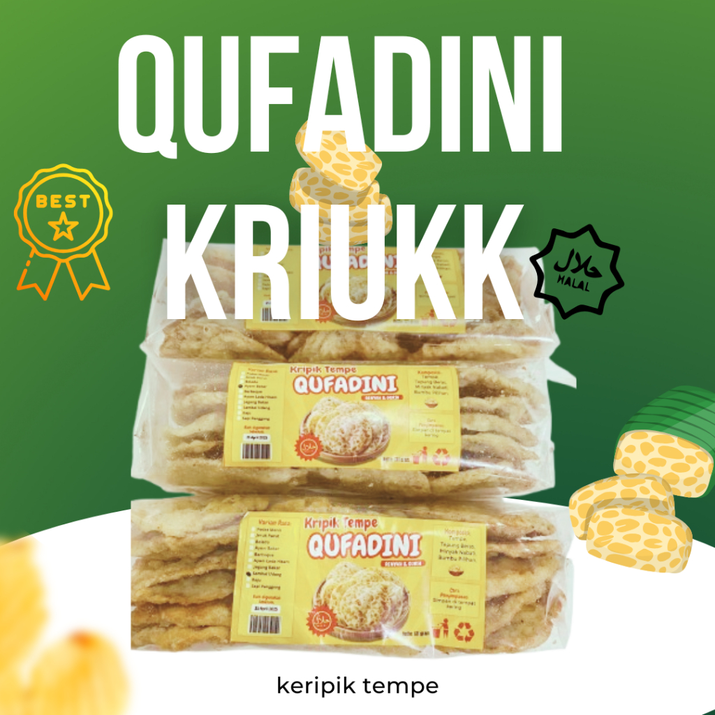 

KERIPIK TEMPE KHAS MALANG / CEMILAN TEMPE KRISPI / BEST SELLER KERIPIK TEMPE QUFADINI KRIUK