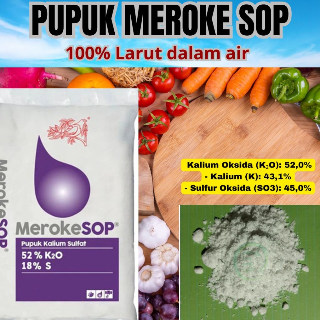 Pupuk Meroke SOP 1Kg Soluble of potash K2SO4 | PUPUK MEROKE PROVIT MAXI | Meroke SOP ( Kalium Sulfat