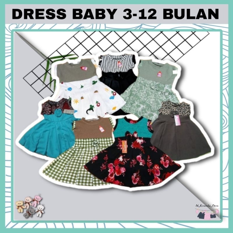 Dress baby 3-12 bulan Newborn dress baby lucu baju bayi baju baby perempuan