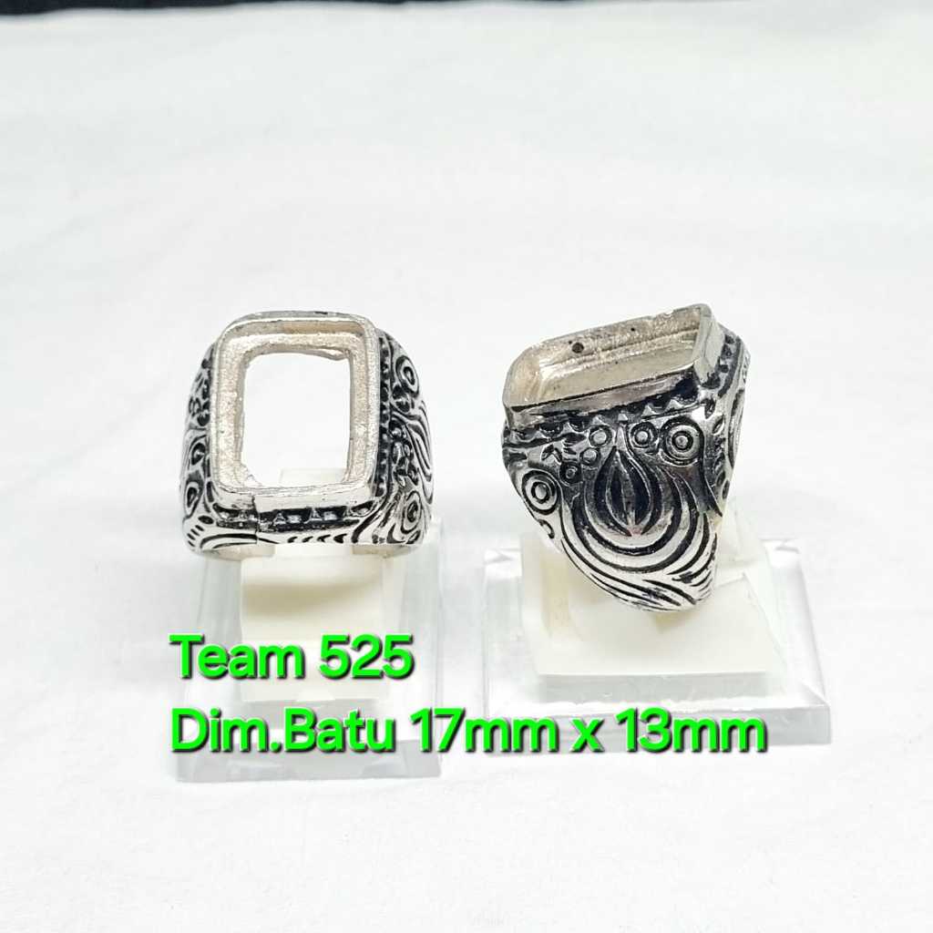 Ring emban alpaka super dim 17 x 13 eceran / ring model tanam kotak / ring cincin pengikat batu akik