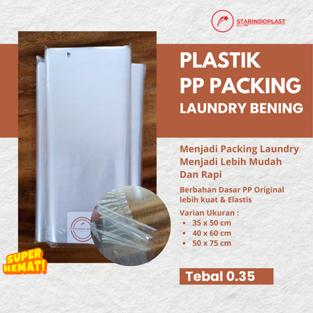 STARINDOPLAST - [ PER 1KG] Plastik PP Laundry / Plastik Laundry Kiloan / kantong Plastik PP Bening /