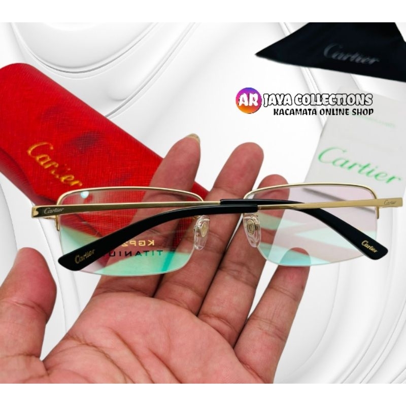 Frame Kacamata Cartier Titanium Semi Rimless elegan TERBARU KACAMATA MINUS