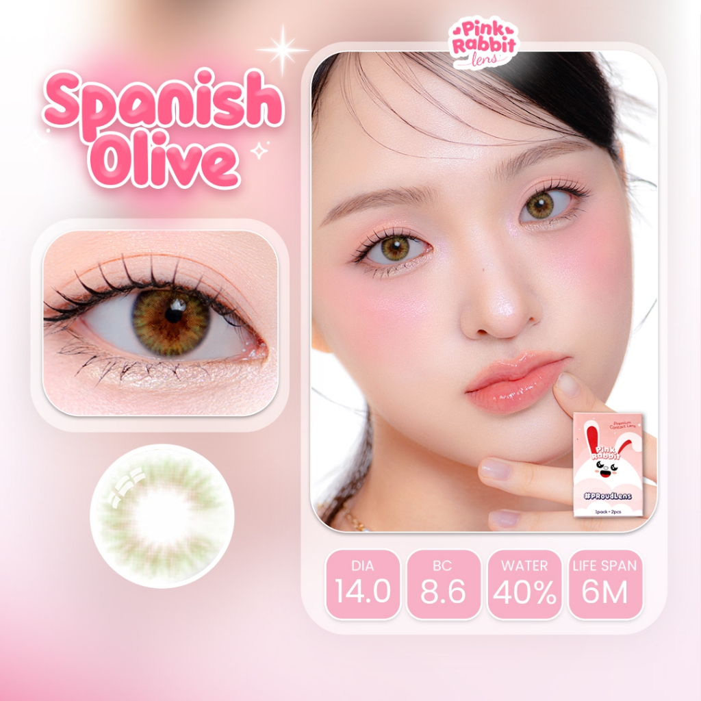 PINKRABBIT SOFTLENS SPANISH OLIVE - Normal, Minus 0.5 S/D 10.00 (1PCS/Sebelah) #softlensnyaman #soft