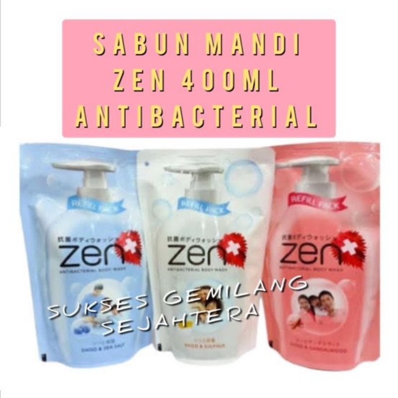Sabun Zen Cair Antibacterial 400ml / Sabun Mandi Cair Zen 400ml / Zen 400ml / Sabun ZEN 400ml Pink /