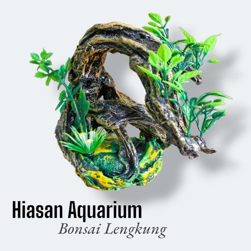 Hiasan Aquarium Bonsai Lengkung