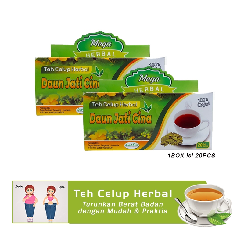 

Teh Celup Jati Cina Mega Herbal | Teh Pelangsing 1 BOX ISI 20 PCS