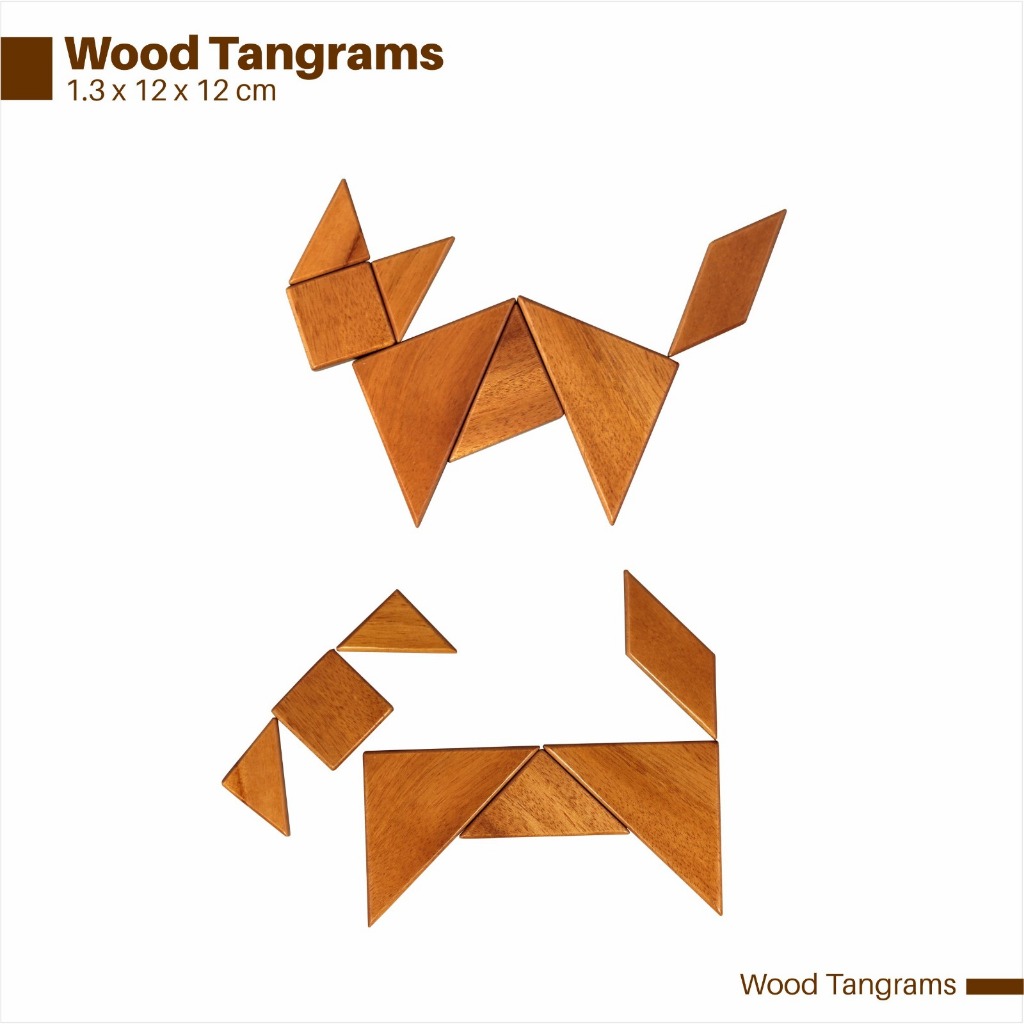Wooden Cubes / Tangrams Puzzle - Cubes
