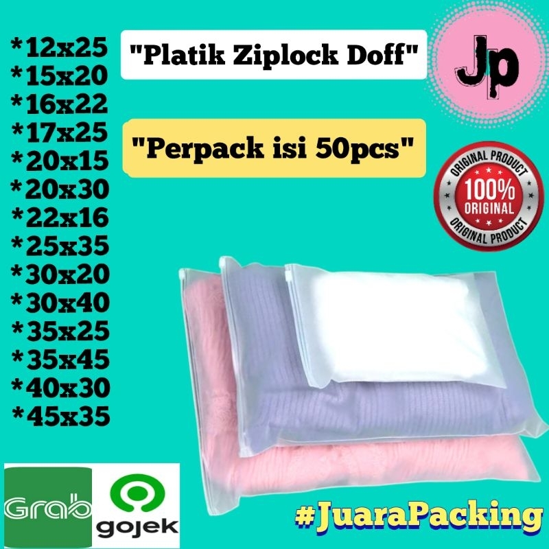 Perpack isi 50pcs Zipper Lock Resleting DOFF ZIPLOCK POTRAIT Travel Pouch Transparan Kantong Plastik