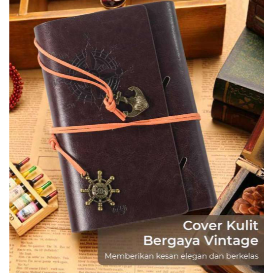 

Buku Catatan Binder Kulit Retro / Buku Agenda Kulit