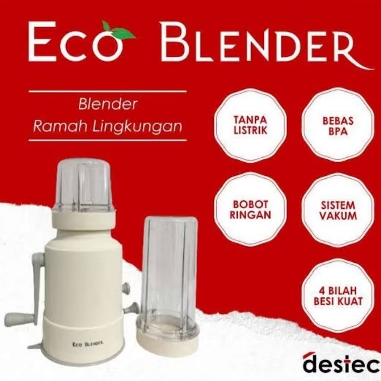 BLENDER MANUAL PORTABLE TANPA BEBAN LISTRIK ECO DESTEC EB 02 EB02 PENGGILING TERMURAH AWET STAINLESS