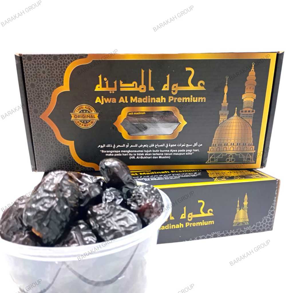 

Kurma Ajwa JUMBO Madinah Premium Kemasan Dus Asli 500gram