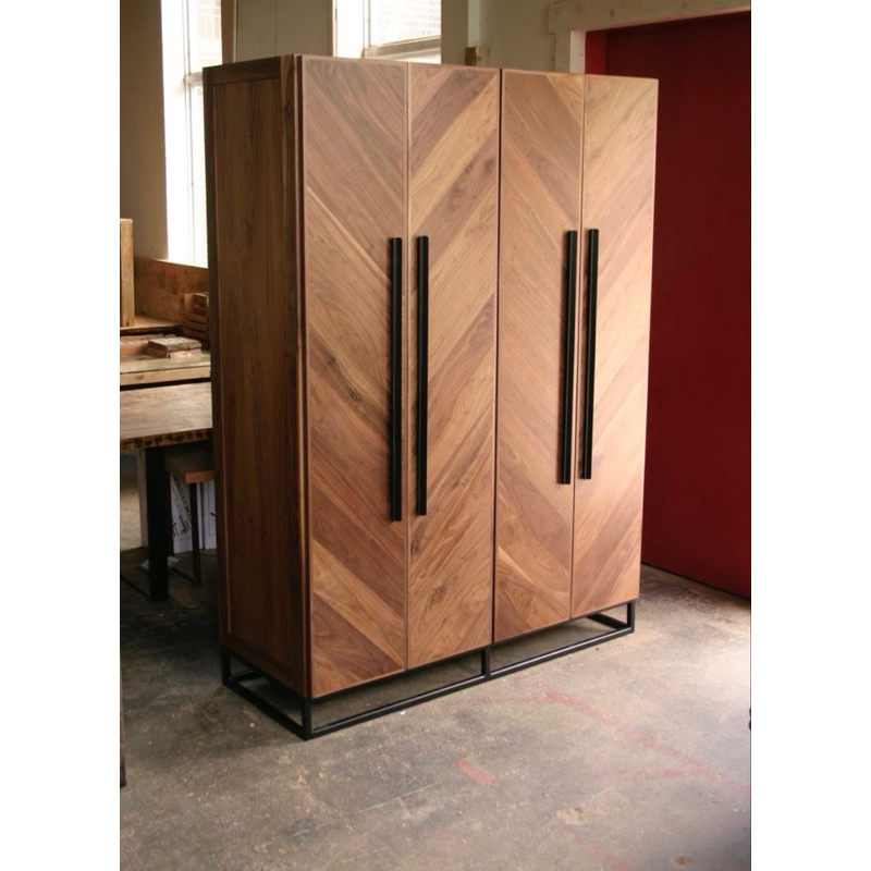 lemari pakaian 4 pintu minimalis bahan kayu jati grade a