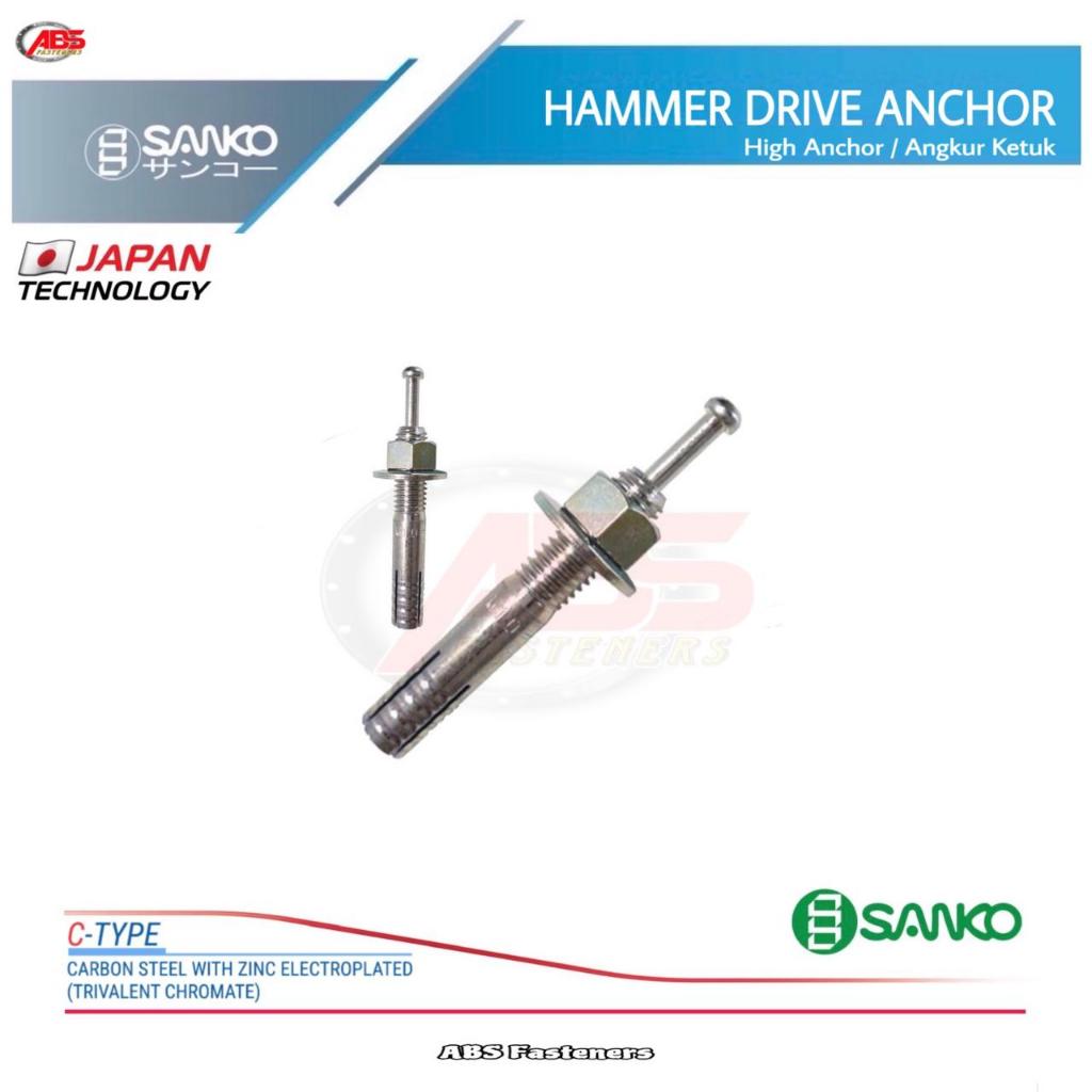 High Anchor Besi Merk SANKO ukuran M16 x 150 / Hit Anchor/Dynabolt Angkur Ketok