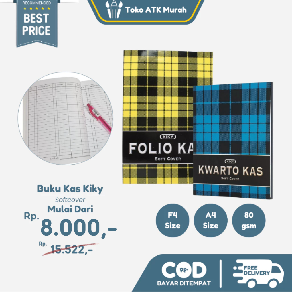 

Buku Kas Quarto A5 / Folio Kiky Soft Cover / F4 Kwarto