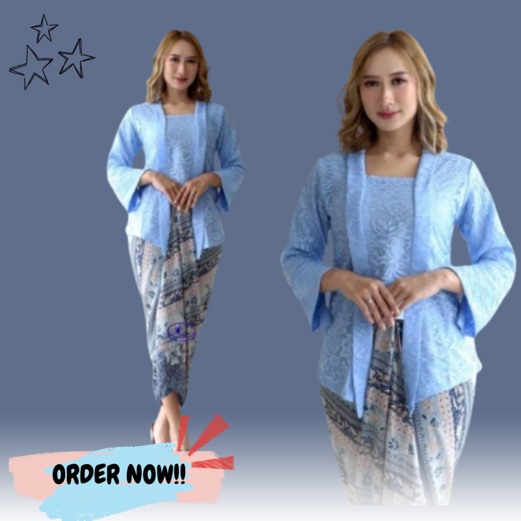 [SIAP KIRIM]Setelan Kebaya Kutubaru Brokat Modern Set Rok Lilit Batik / Kebaya Kartini / Kebaya Wisu