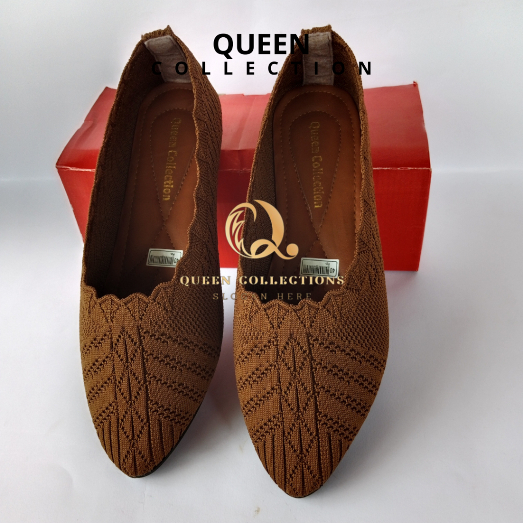 QUEEN - FLATSHOES WANITA, SEPATU WANITA FLAT RAJUT IMPORT