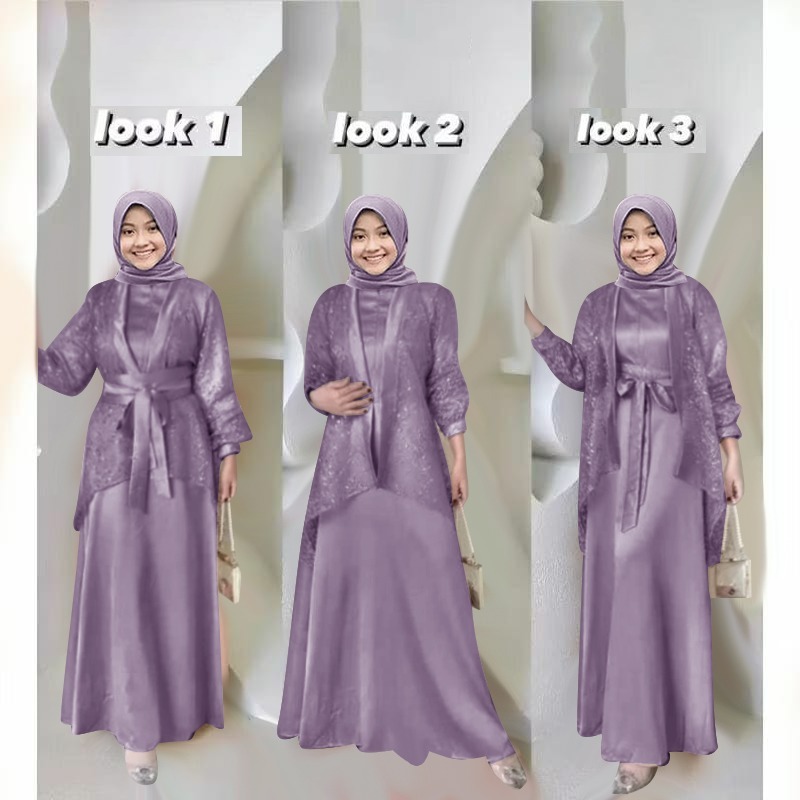 Set Hijab Baju Muslim 13 Cewek Bju Muslimah Bicah Maxydress Setelan Longdress Pesta Bj Gmis Ngaji An