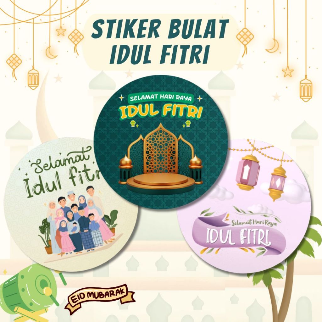 

Sticker Bulat Lebaran Idul Fitri Stiker Cookies Kue Ramadhan Toples Hampers Cake