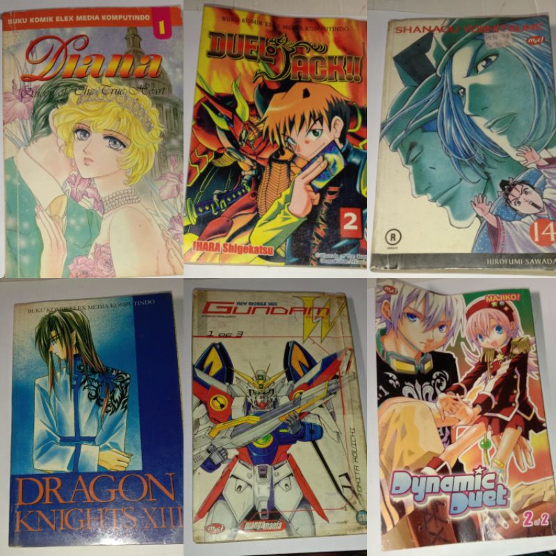 Buku Komik Manga Manhua Diana, Dynamic  Duet, Duel Ack, Shanaou Yoshitsune, New Mobile Suit Gundam, 
