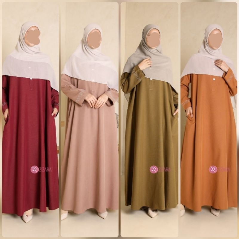 Zizara - Inas Dress Gamis Polos Abaya Katun