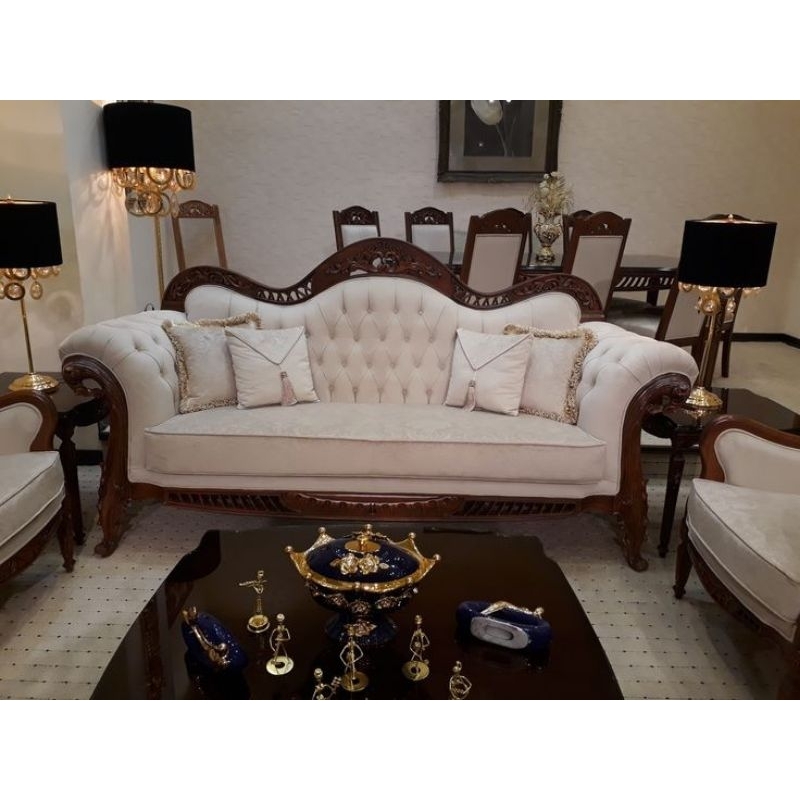 kursi sofa tamu set bantal kayu jati || kursi modern berkualitas