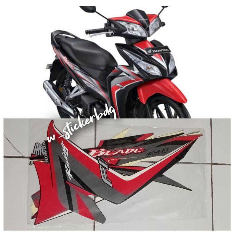 Striping Lis Honda Blade 125 Fi 2014 Hitam Merah