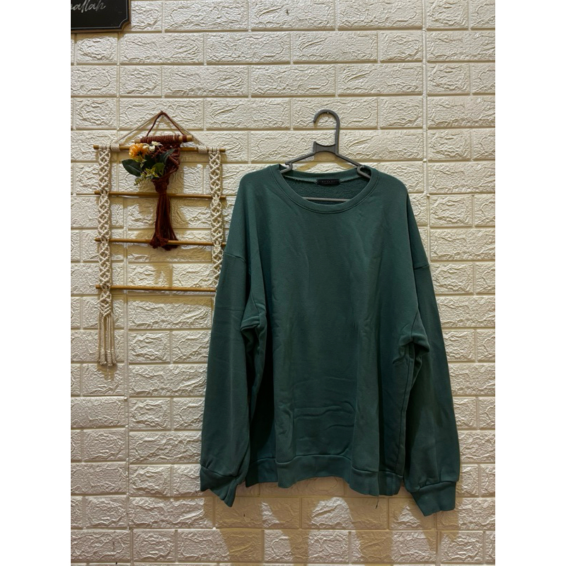 crewneck hijau polos